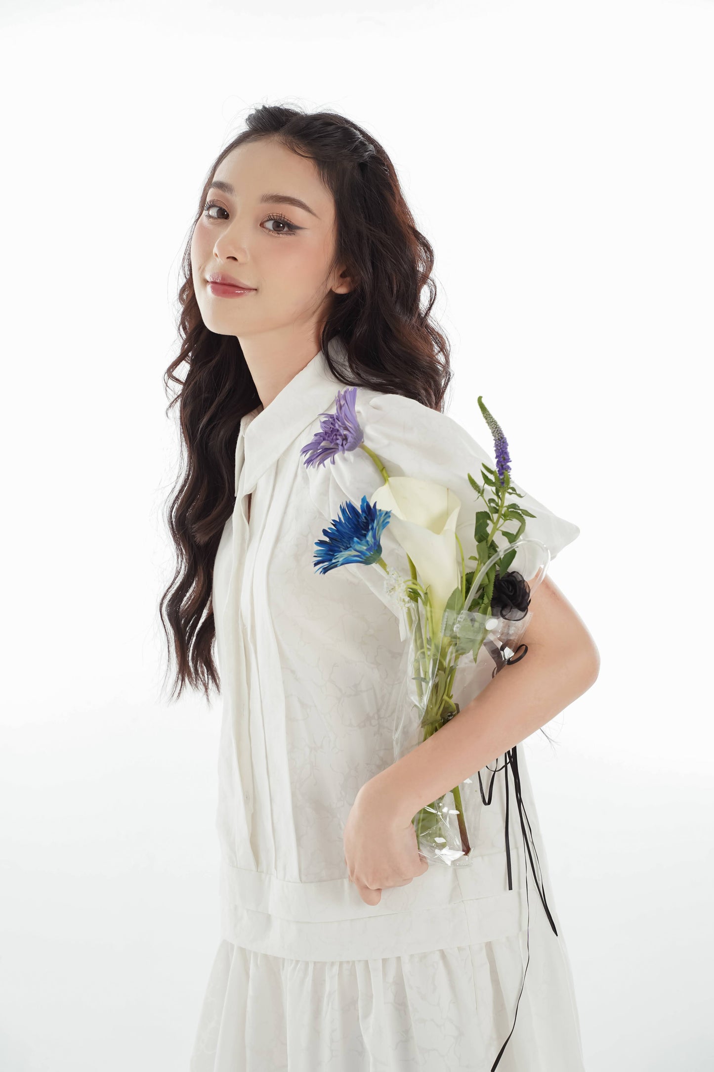 Diarie Dress - Mini Dress Design, Shirt Collar, And Flared Sleeves