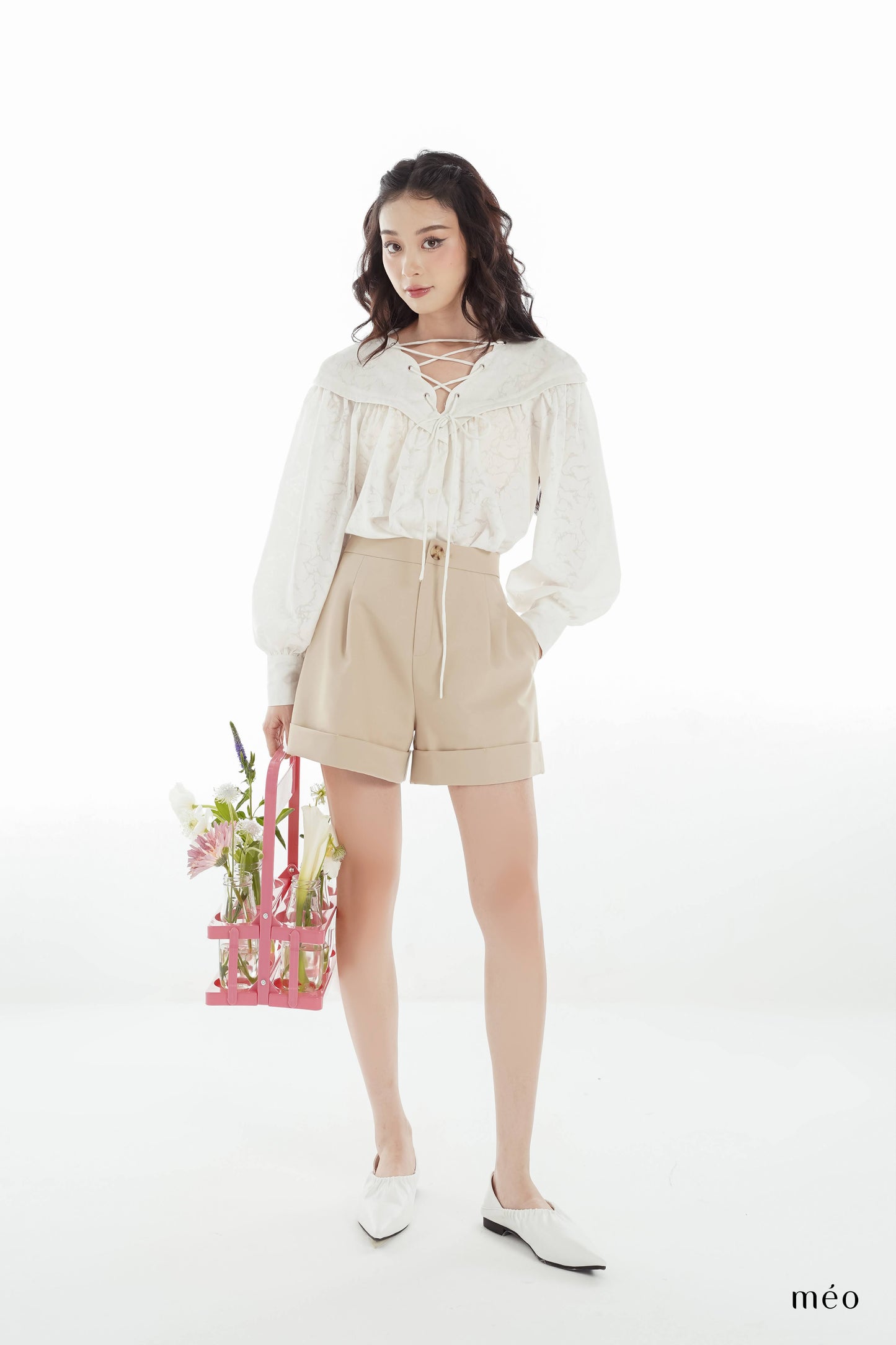 Amore Shirt - Loose Fit, Flared Sleeves, And Stylish Tie Accents