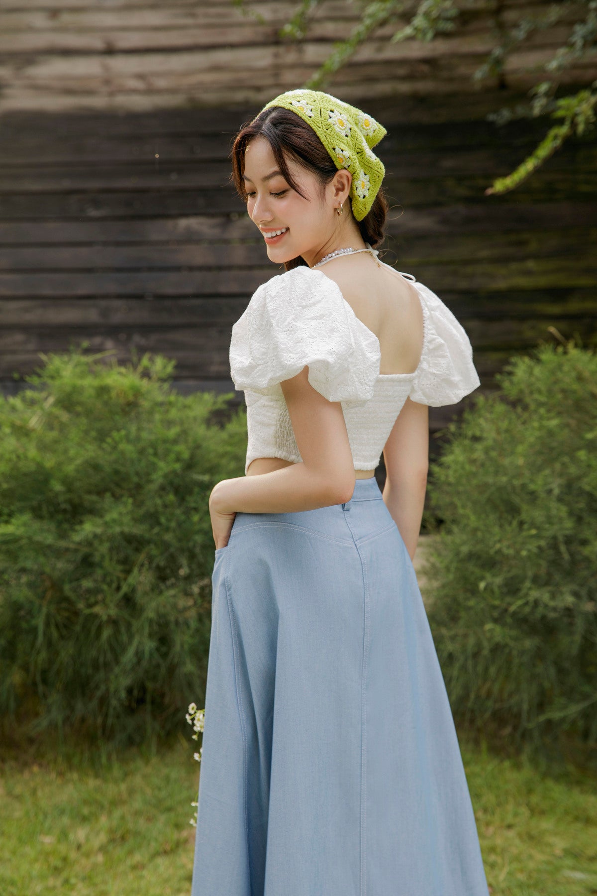 Sylee Top - Feminine Puff Sleeve Crop Top