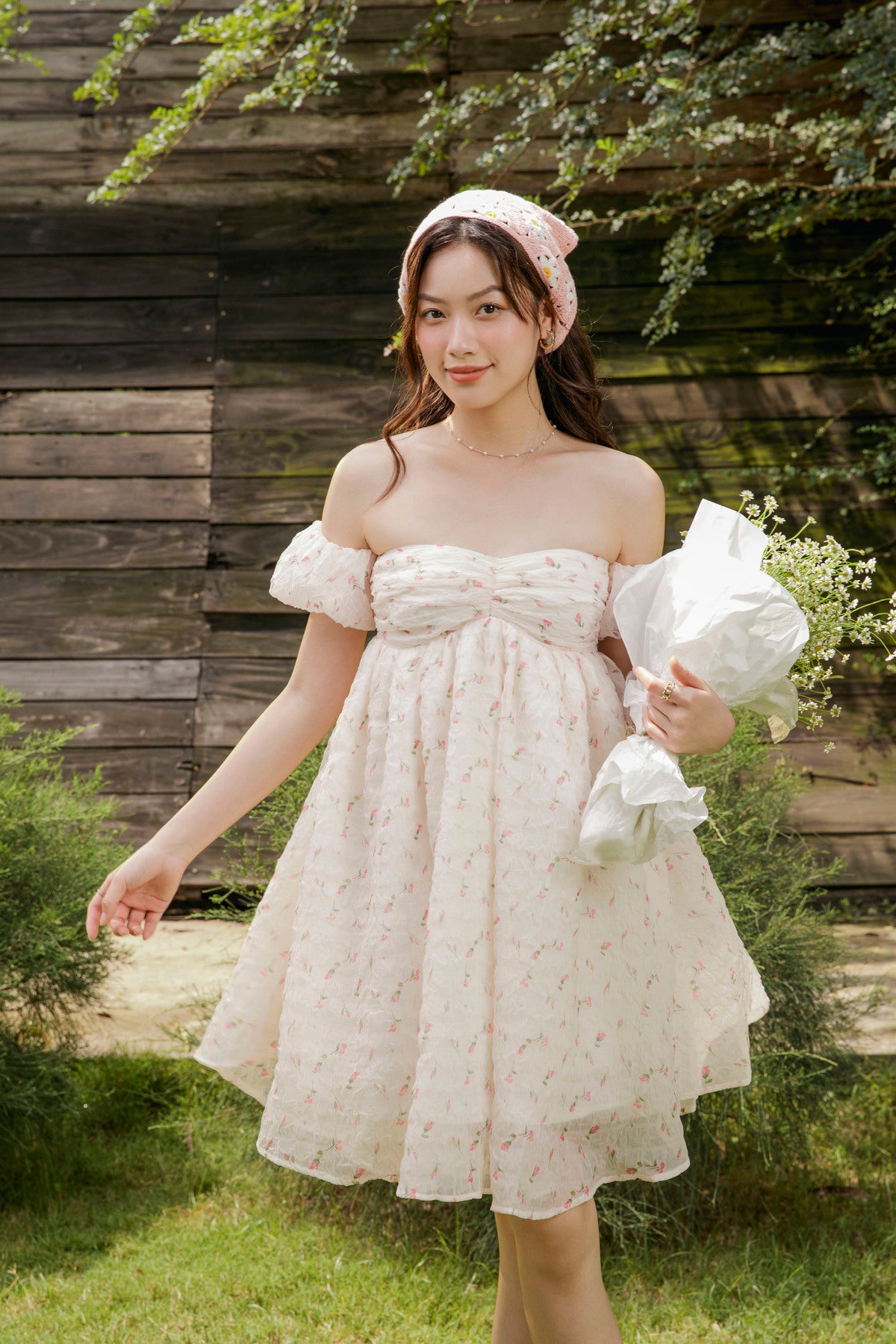 Envy Dress - Babydoll Floral Off-Shoulder Dress