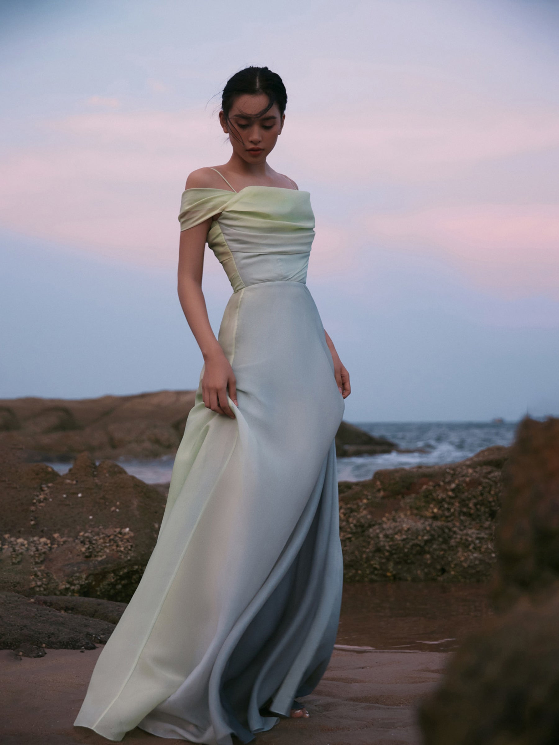 Olwen Dress - Luxury Midi Prom Dress Green / S Olwen Dress - Luxury Midi Prom Dress Green / S