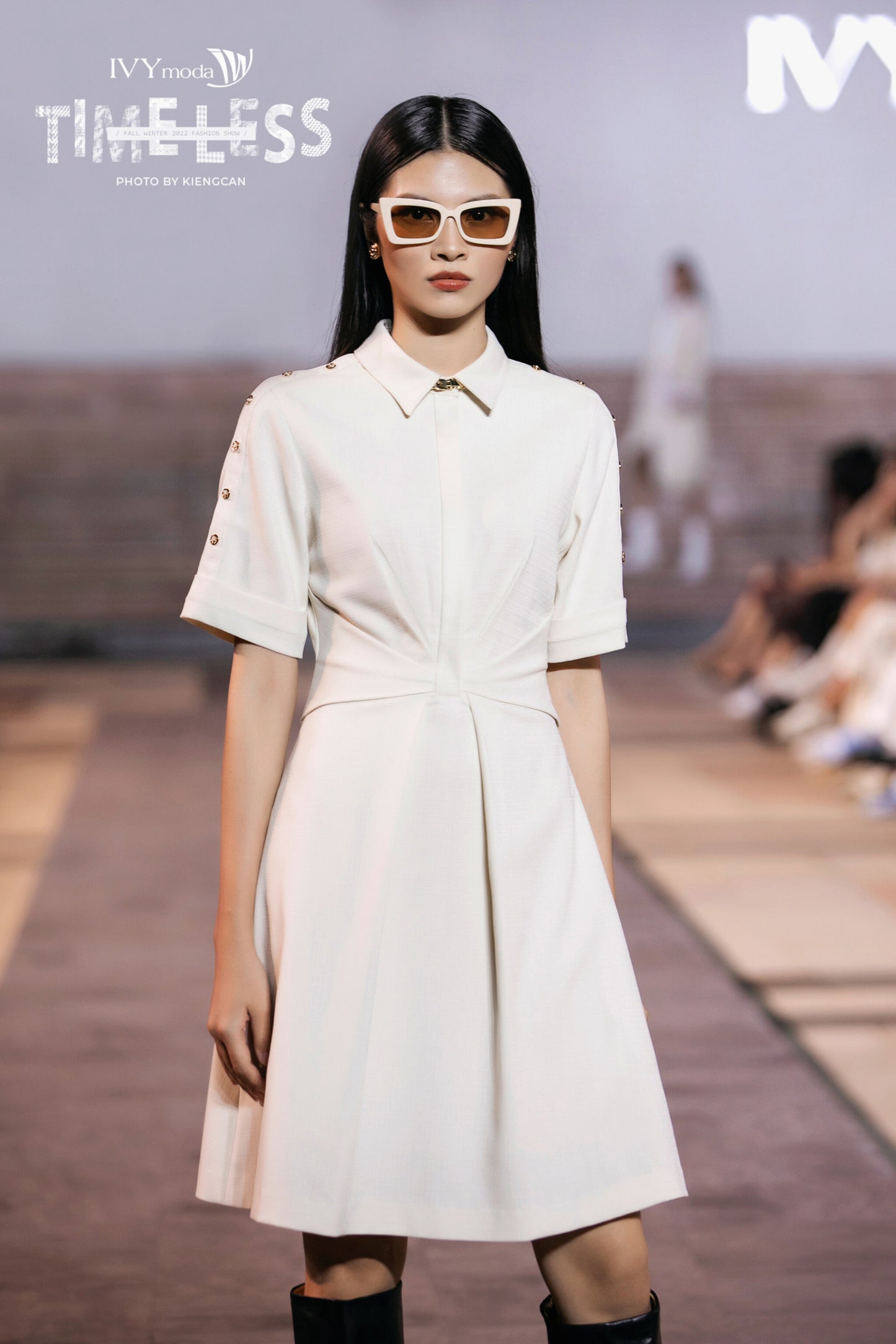 Shirt Dress With A Waist Seam