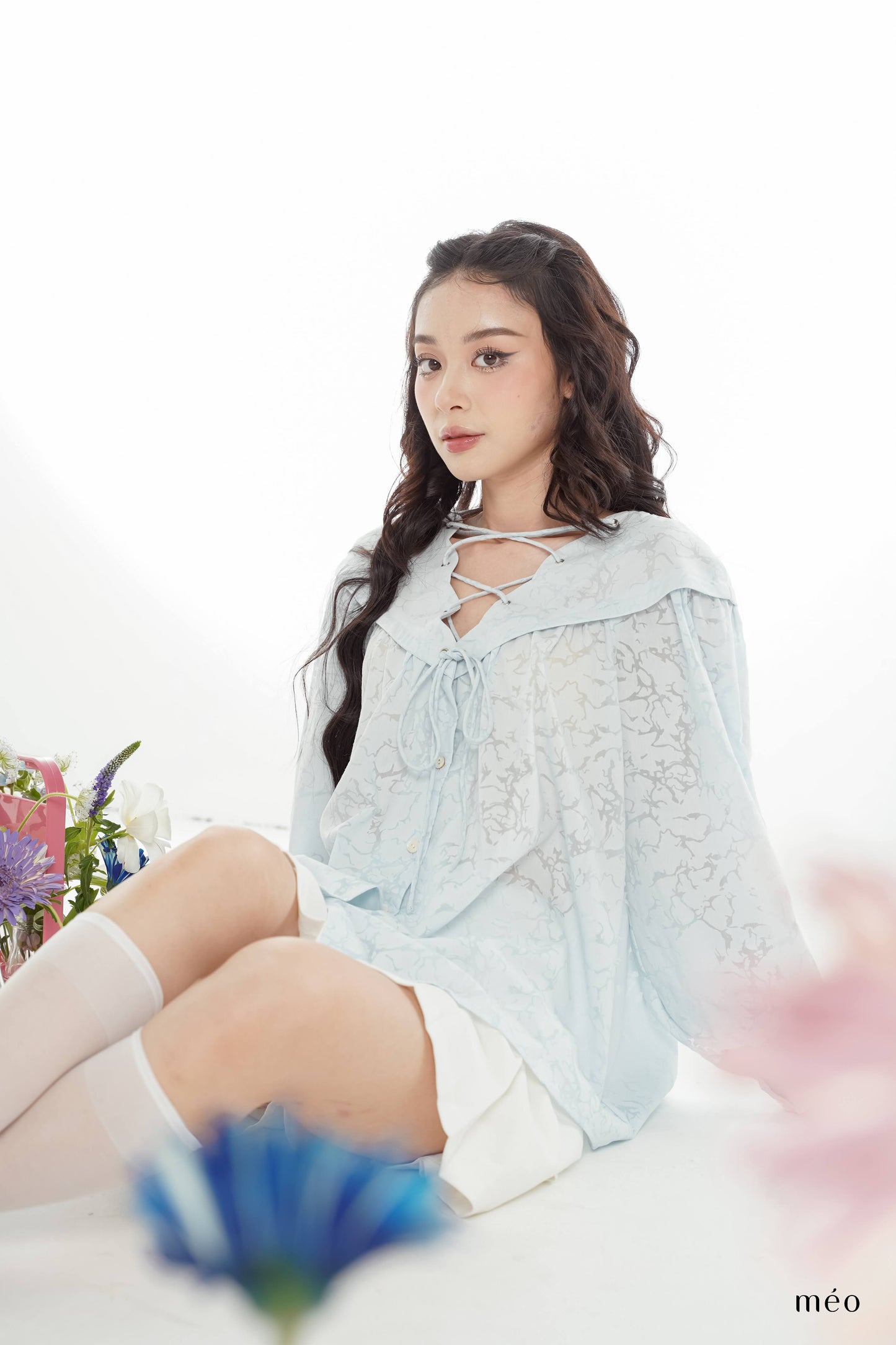 Amore Shirt - Loose Fit, Flared Sleeves, And Stylish Tie Accents