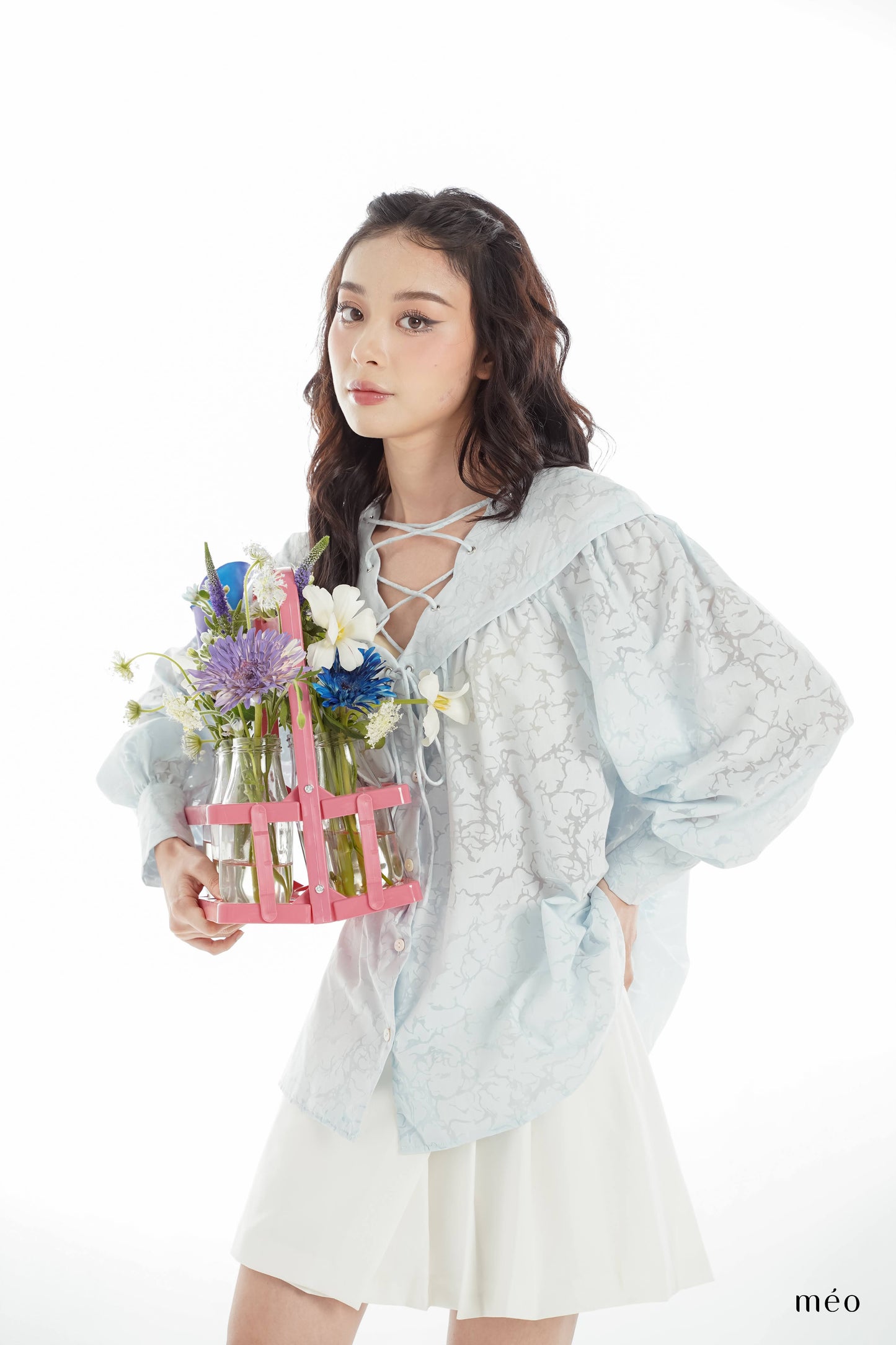 Amore Shirt - Loose Fit, Flared Sleeves, And Stylish Tie Accents