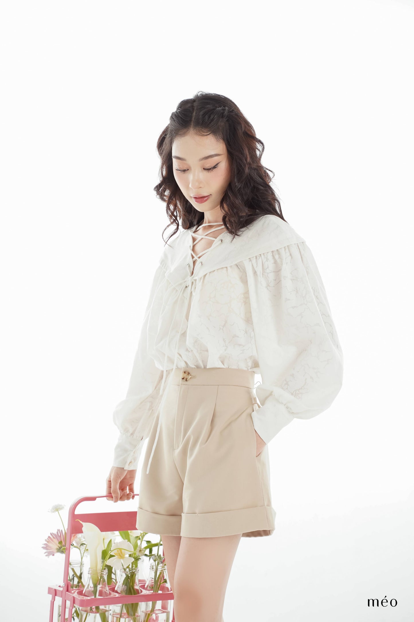 Amore Shirt - Loose Fit, Flared Sleeves, And Stylish Tie Accents