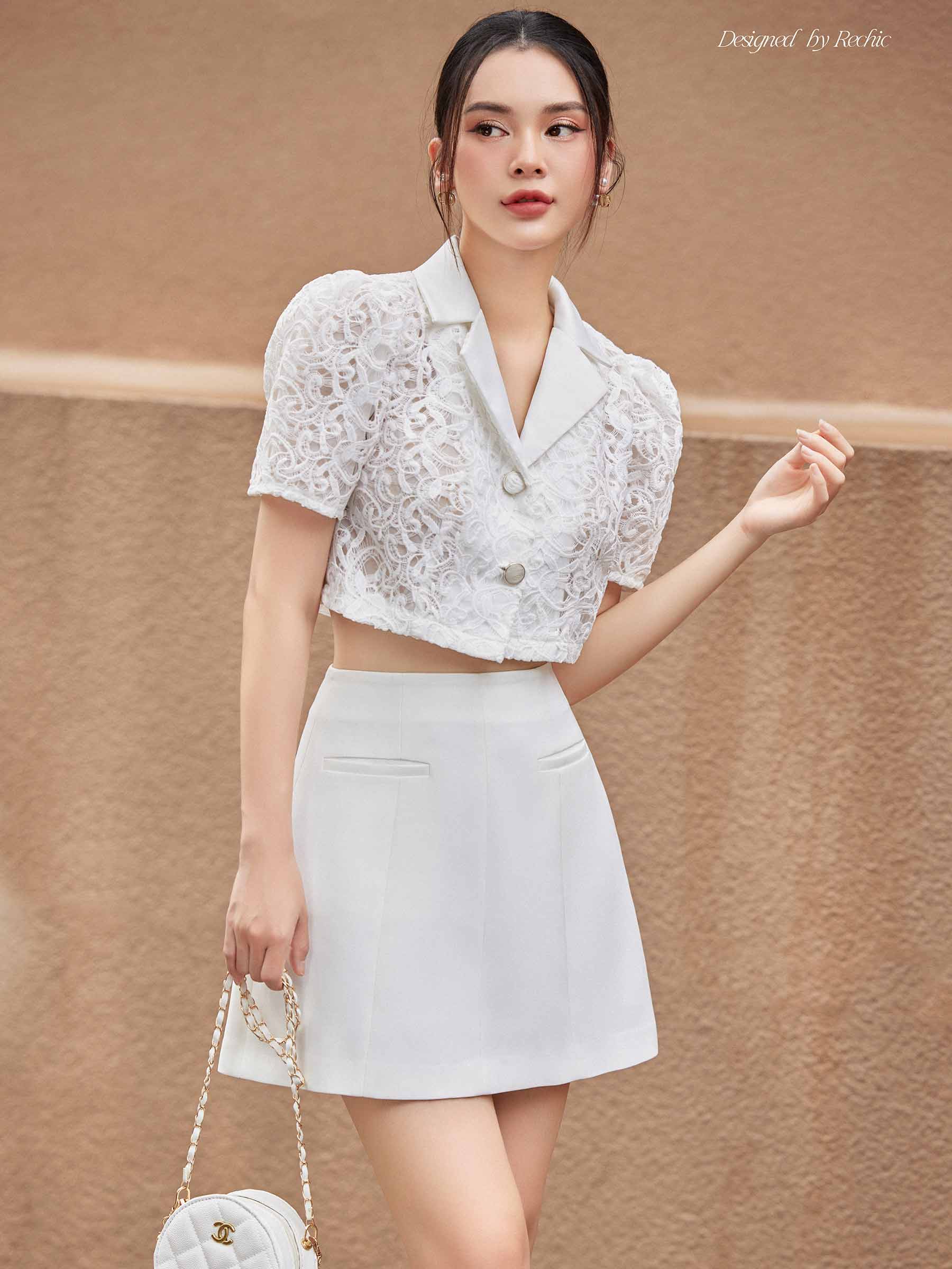 Mira Skirt - Youthful And Sophisticated A-line Mini Skirt White / M Mira Skirt - Youthful And Sophisticated A-line Mini Skirt White / M