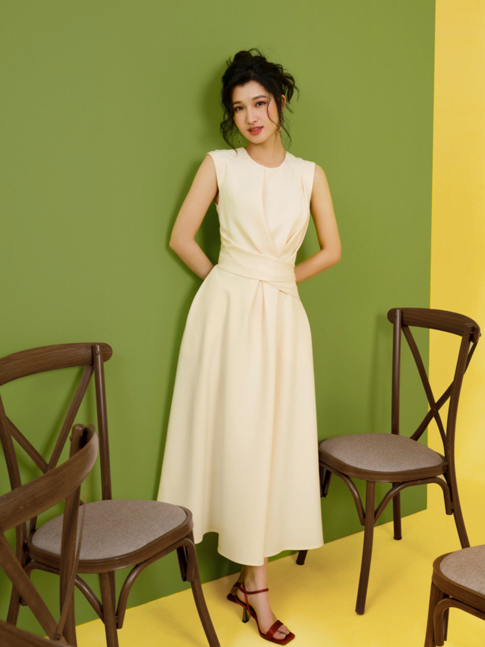Bella Dress - Formal Dress for Summer Party Beige / M Bella Dress - Formal Dress for Summer Party Beige / M