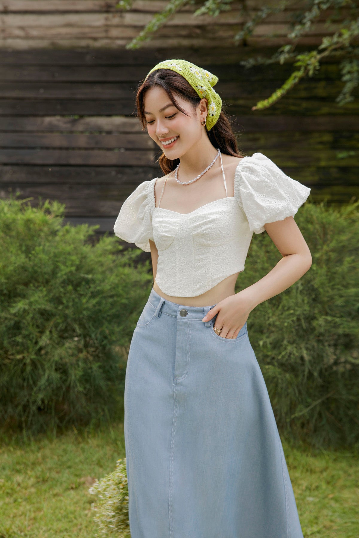 Sylee Top - Feminine Puff Sleeve Crop Top