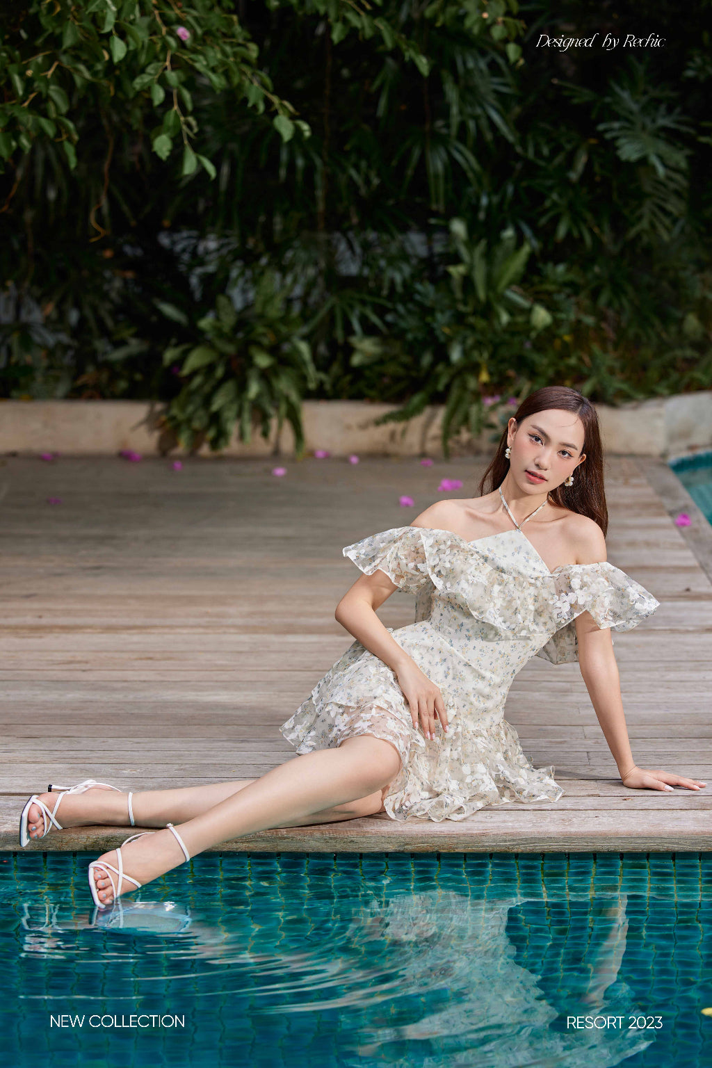 Soza Dress - Off-Shoulder Design, Flared Silhouette, Ruffled Bodice, And Layered Floral Pattern For A Luxurious And Elegant Look