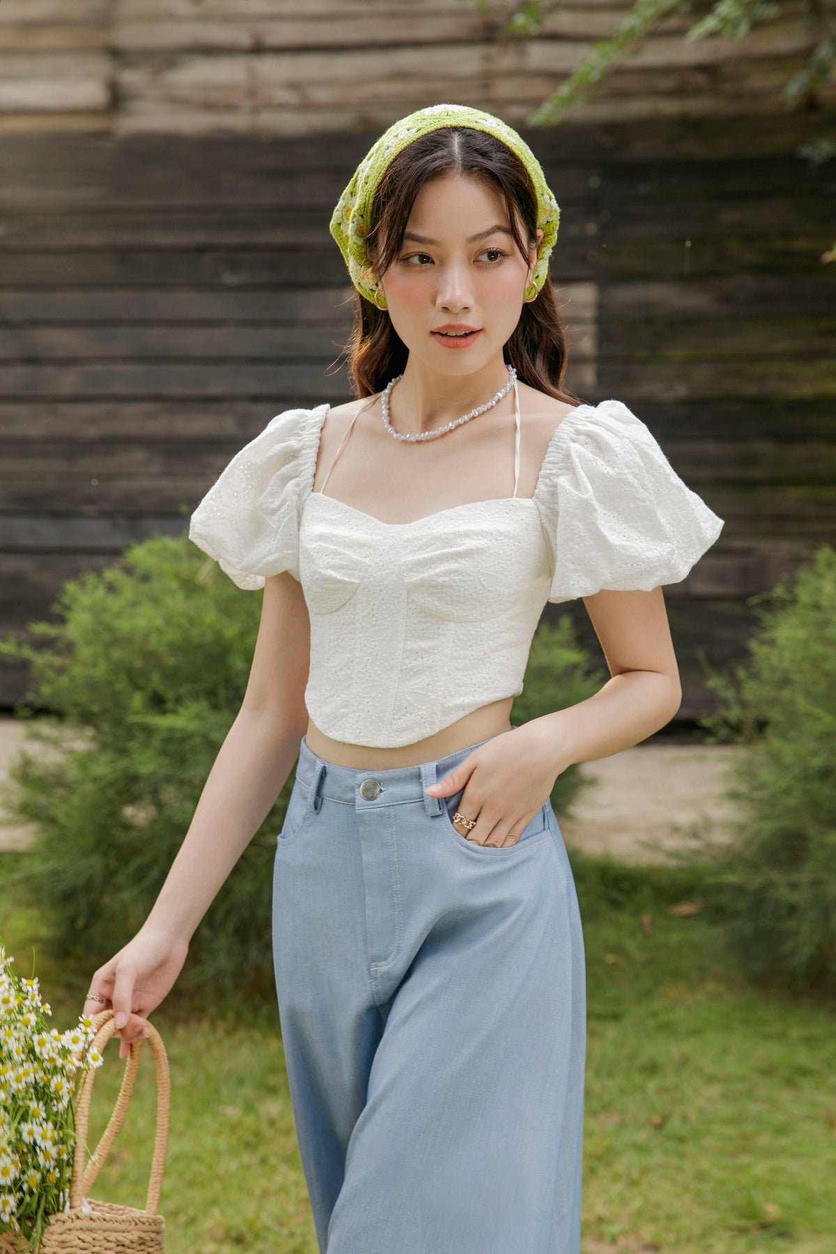 Sylee Top - Feminine Puff Sleeve Crop Top