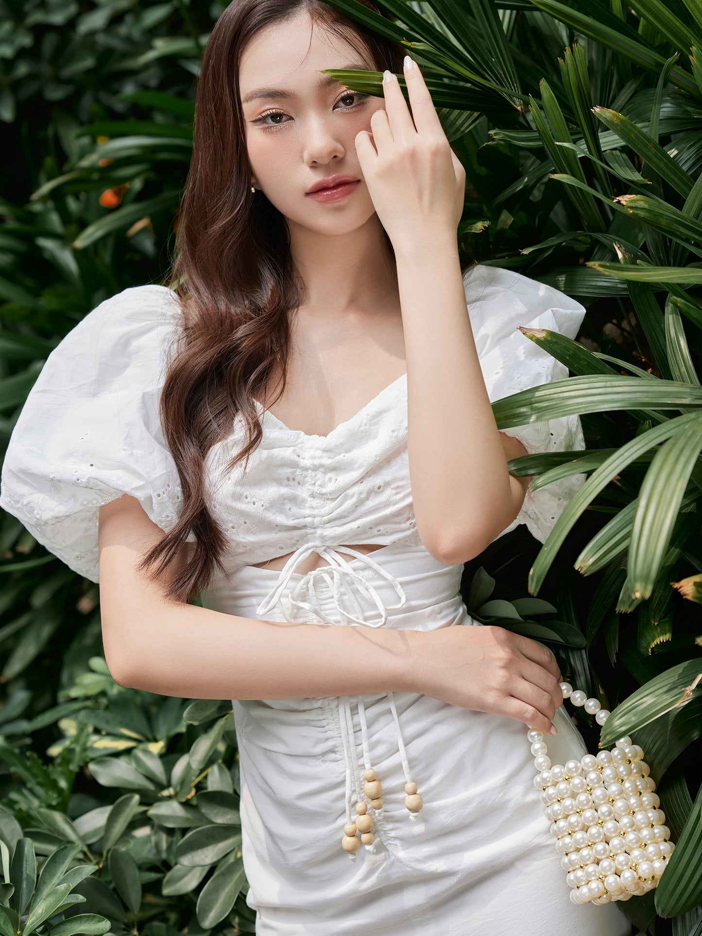 Rin Dress - Luxurious V-Neckline, Puffed Sleeves, And A Chic Waist