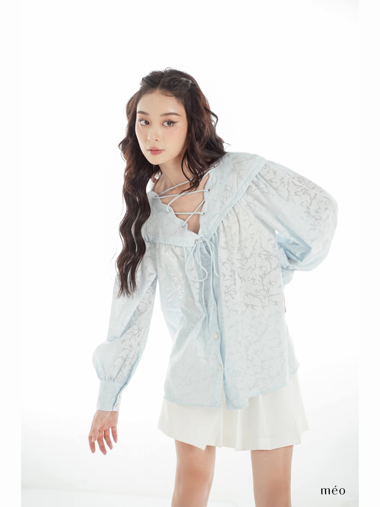 Amore Shirt - Loose Fit, Flared Sleeves, And Stylish Tie Accents