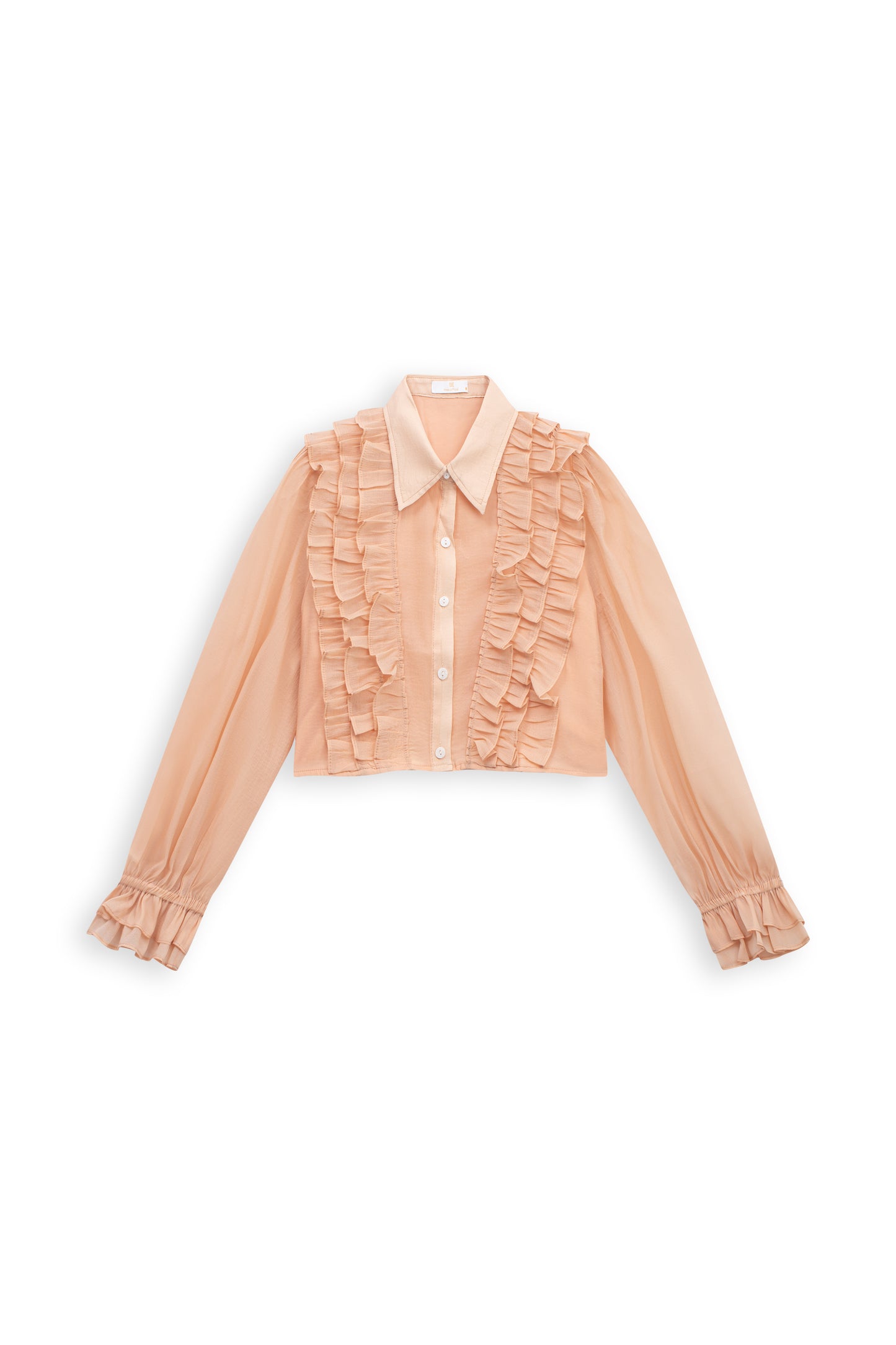 Lyna Shirt - Crop Top With Long Sleeves And A Unique Collar Design