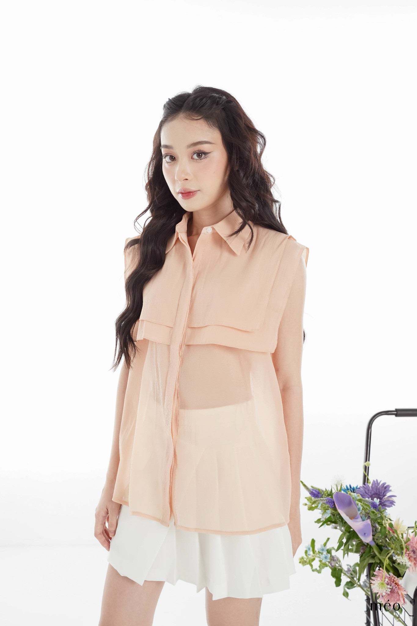 Flavor Shirt - Sleeveless With a Layered and Asymmetrical Collar Design