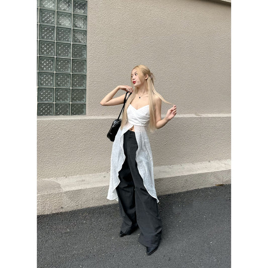 Long Tail Design Crop Top - Rose Top