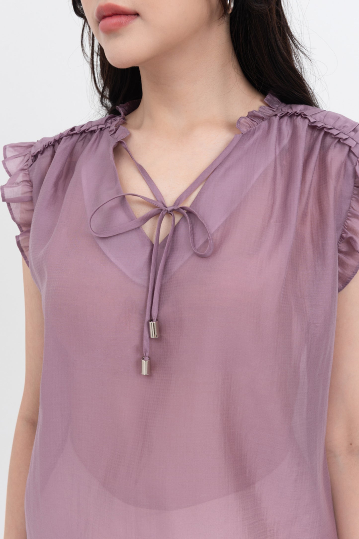 Blouse Set  - Butterfly Sleeves Tencel Blouse