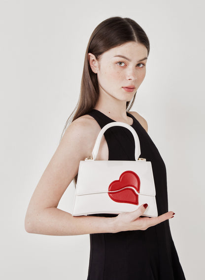 Geometric Heart Pattern Handbag - Love Limited Edition - Cream
