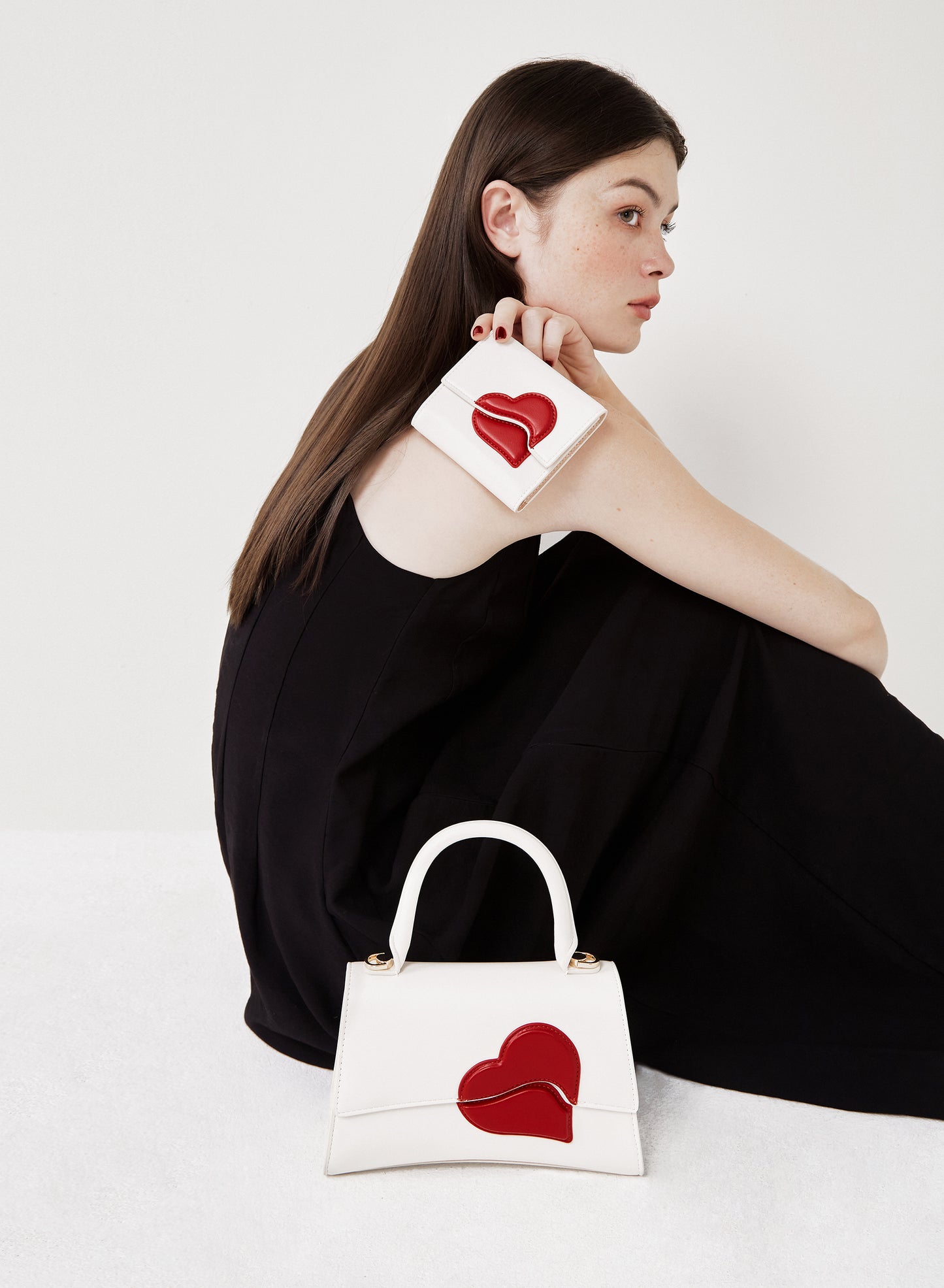 Geometric Heart Pattern Handbag - Love Limited Edition - Cream